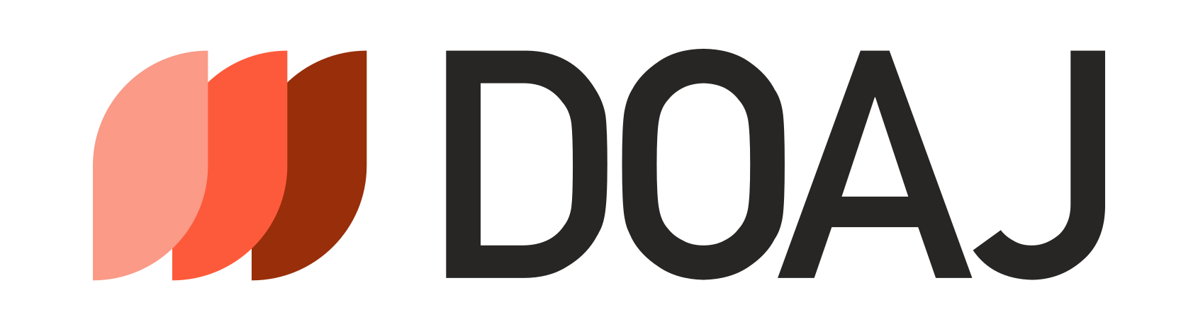 Directory of Open Access Journals logo. The logo has three shapes on the left side and the text 'DOAJ' on the right side.